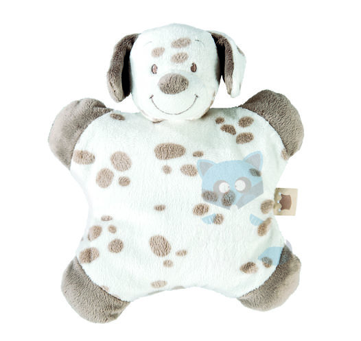 noa tom max baby comforter flatsie dog dalmatian white beige 